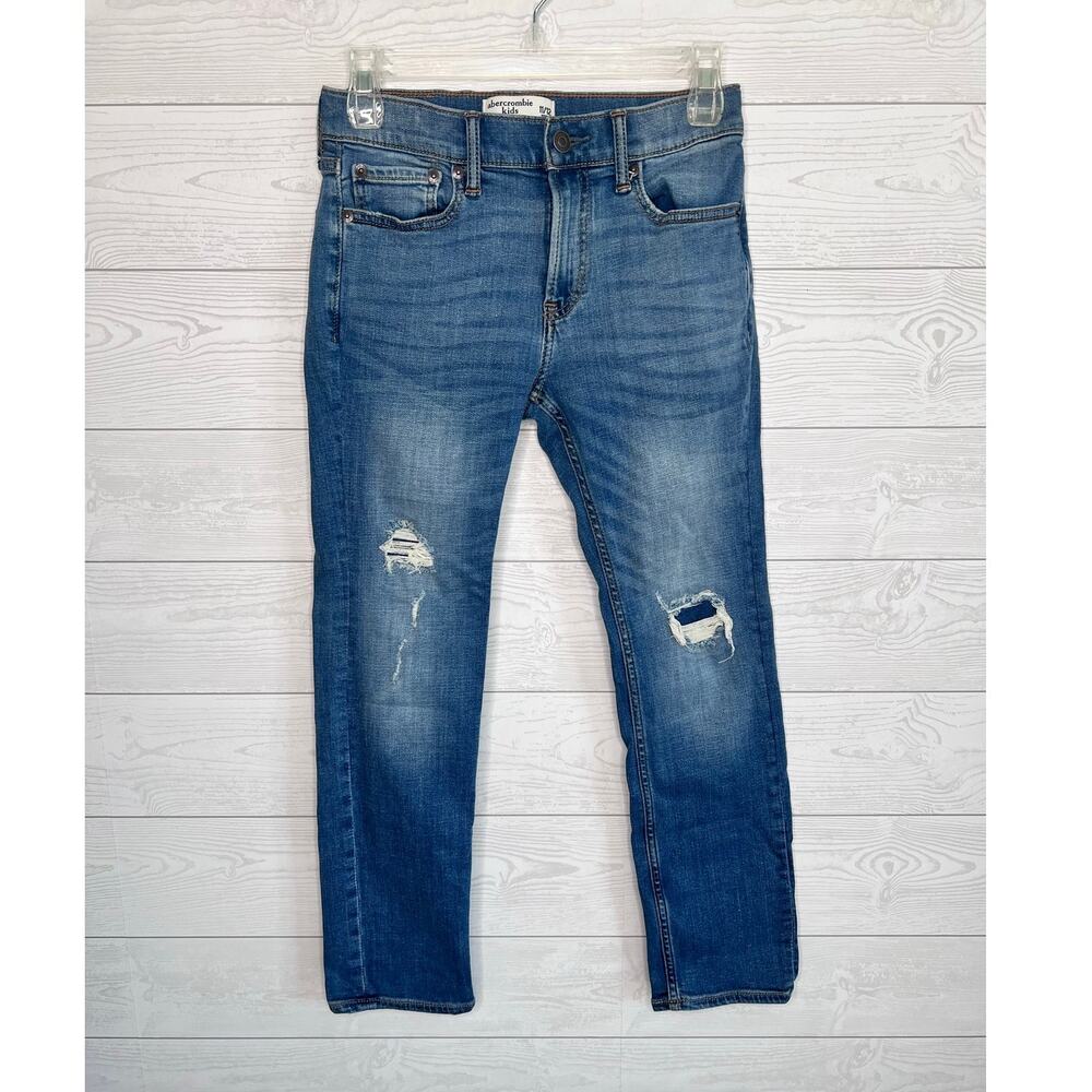Abercrombie Kids girl's distressed ripped skinny denim jeans Size 11/12